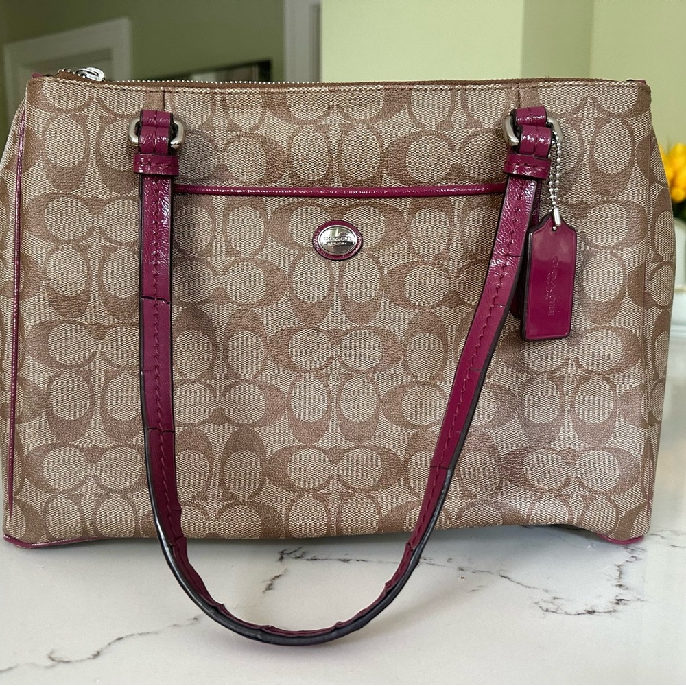 Coach Signature Peyton Bag, EUC